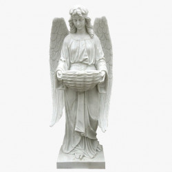 Скульптура из мрамора S_36 Ангел с корзиной (малый)
